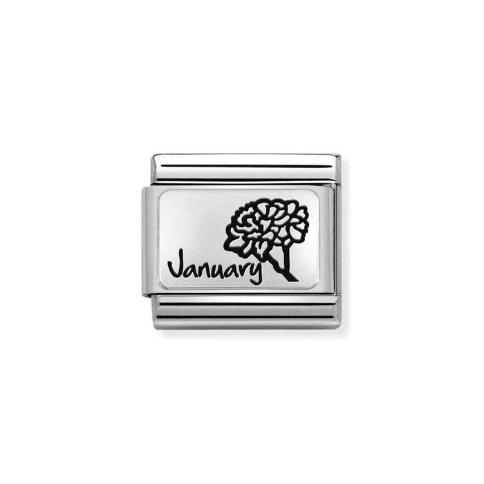 NOMINATION Classic Silver January Carnation Flower Charm - Bumbletree Ltd