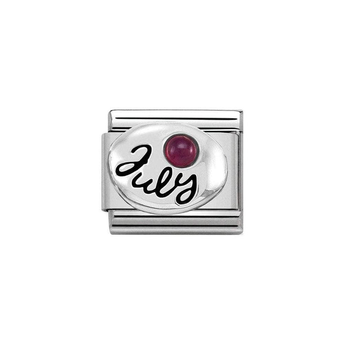 NOMINATION Classic Silver July Ruby Charm - Bumbletree Ltd