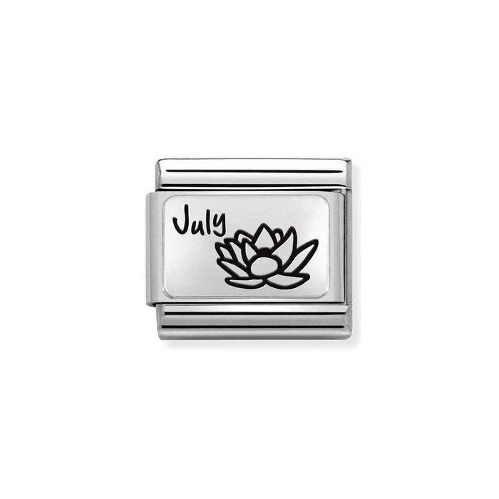 NOMINATION Classic Silver July Water Lily Flower Charm - Bumbletree Ltd