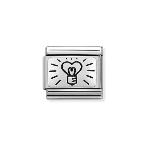 NOMINATION Classic Silver Light Bulb Heart Charm - Bumbletree Ltd