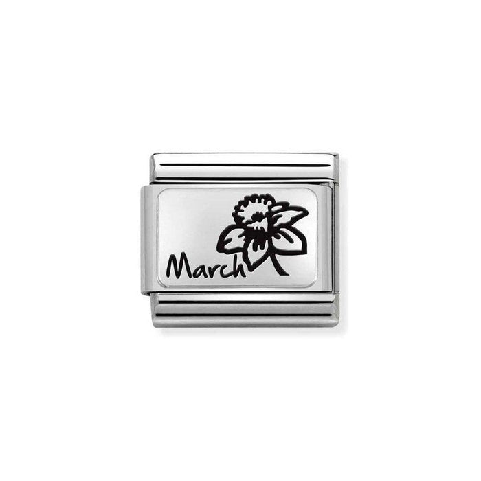 NOMINATION Classic Silver March Daffodil Flower Charm - Bumbletree Ltd