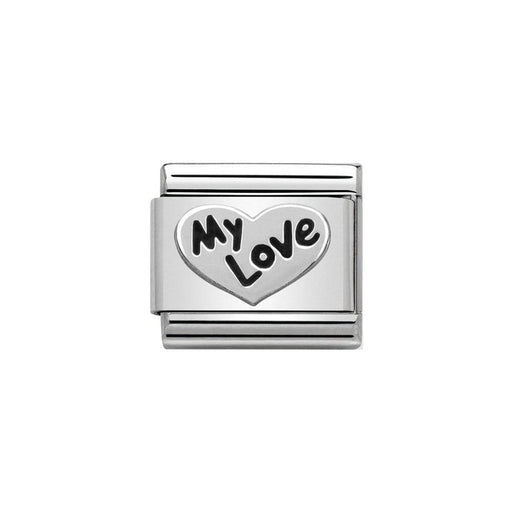 NOMINATION Classic Silver My Love Heart Charm - Bumbletree Ltd