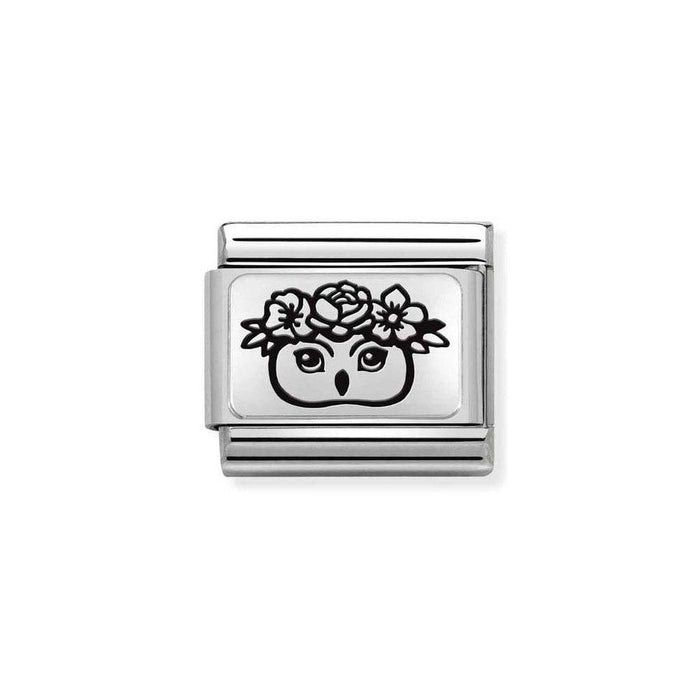 NOMINATION Classic Silver Owl with Flowers Charm - Bumbletree Ltd