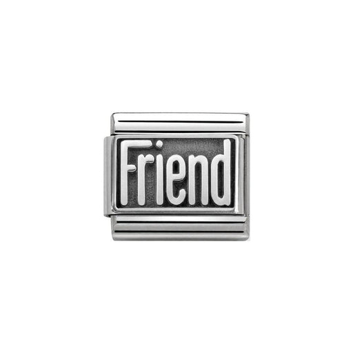 NOMINATION Classic Silver Oxidized Friend Plate Charm - Bumbletree Ltd