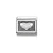 NOMINATION Classic Silver Oxidized Heart Plate Charm - Bumbletree Ltd