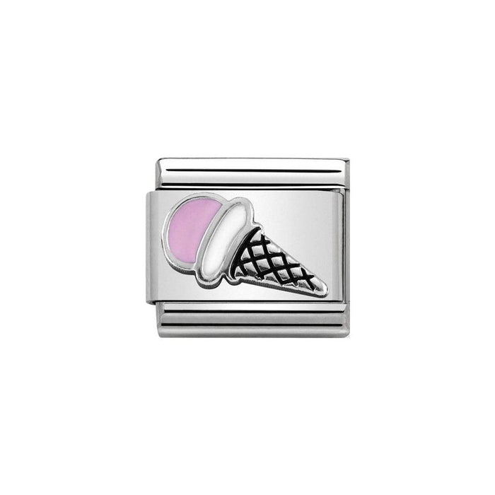 NOMINATION Classic Silver & Pink Ice Cream Charm - Bumbletree Ltd