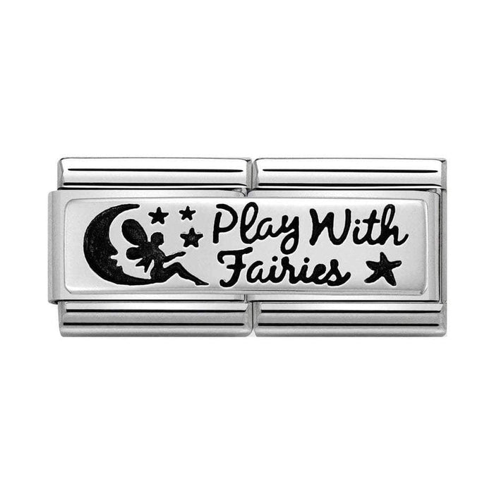 NOMINATION Classic Silver Play with Fairies Double Charm - Bumbletree Ltd