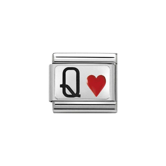 NOMINATION Classic Silver Queen of Hearts Charm - Bumbletree Ltd