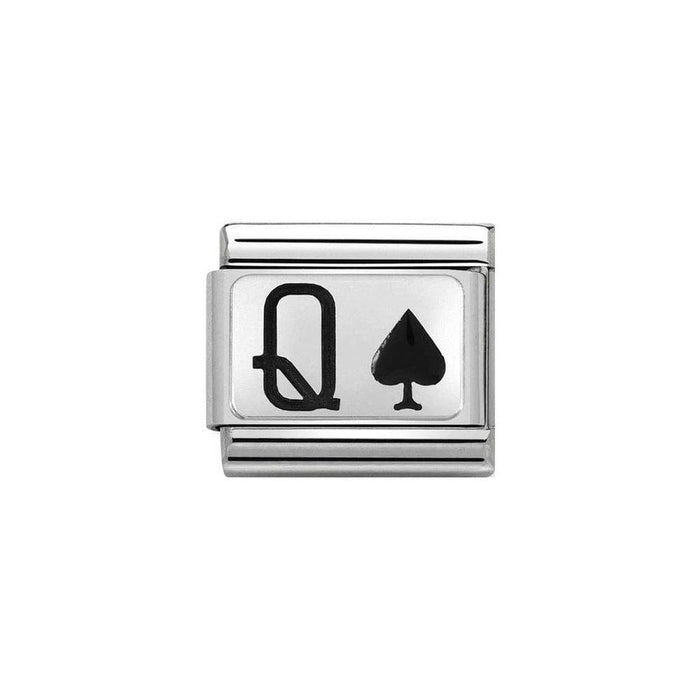 NOMINATION Classic Silver Queen of Spades Charm - Bumbletree Ltd