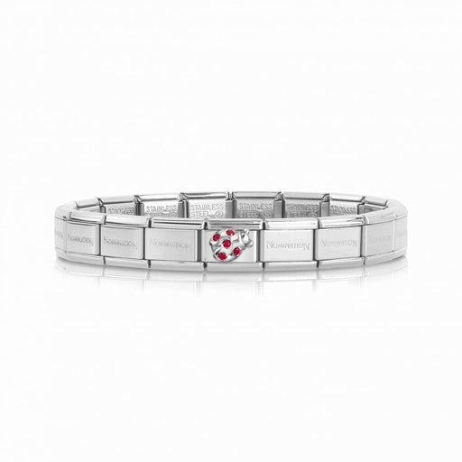 NOMINATION Classic Silver & Red CZ Ladybug Charm - Bumbletree Ltd