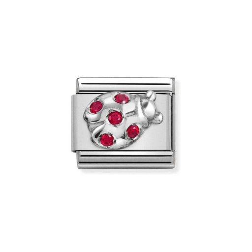 NOMINATION Classic Silver & Red CZ Ladybug Charm - Bumbletree Ltd