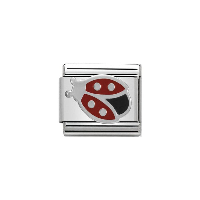 NOMINATION Classic Silver & Red Ladybird Charm - Bumbletree Ltd