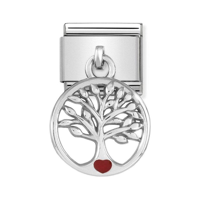 NOMINATION Classic Silver & Red Tree of Life Drop Charm - Bumbletree Ltd