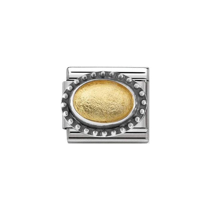 NOMINATION Classic Silver Rich Setting Gold Stone Charm - Bumbletree Ltd