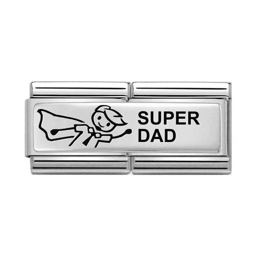 NOMINATION Classic Silver Super Dad Double Charm - Bumbletree Ltd