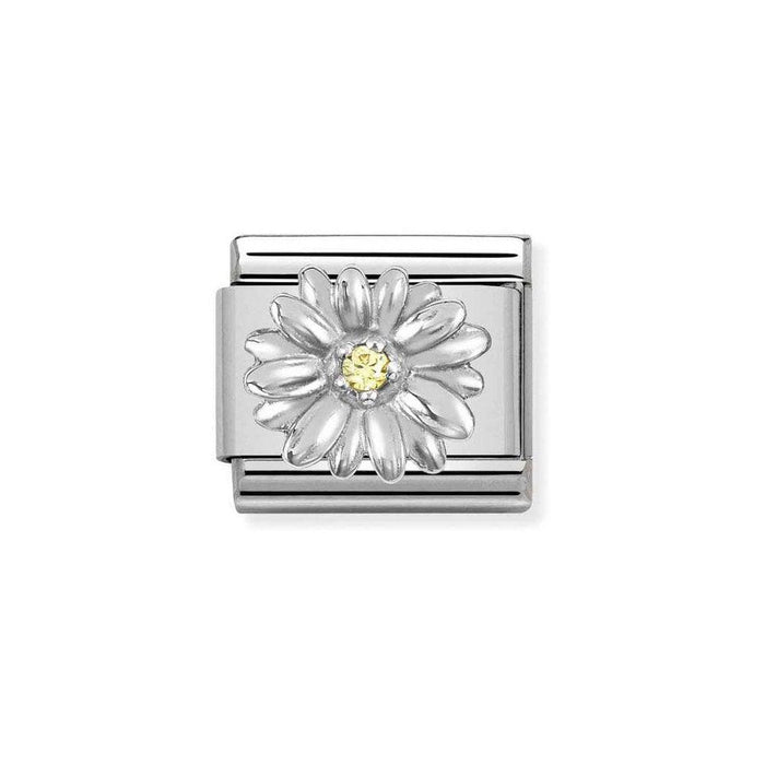 NOMINATION Classic Silver & Swarovski Zirconia Daisy Charm - Bumbletree Ltd