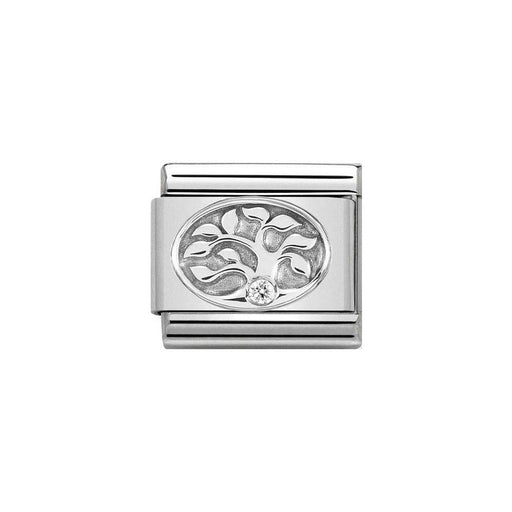 NOMINATION Classic Silver & White CZ Tree of Life Charm - Bumbletree Ltd