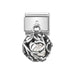 NOMINATION Classic Silver & White Swarovski Pearl Leaf Caged Pendant Charm - Bumbletree Ltd