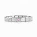 NOMINATION Classic Silver with Pink & White CZ Flower Charm - Bumbletree Ltd