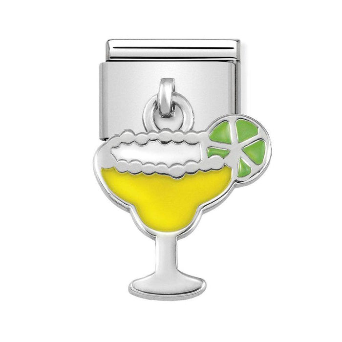 NOMINATION Classic Silver & Yellow Cocktail Drop Charm - Bumbletree Ltd