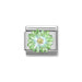 NOMINATION Classic Silver & Yellow CZ Green Flower Charm - Bumbletree Ltd