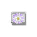 NOMINATION Classic Silver & Yellow CZ Purple Flower Charm - Bumbletree Ltd