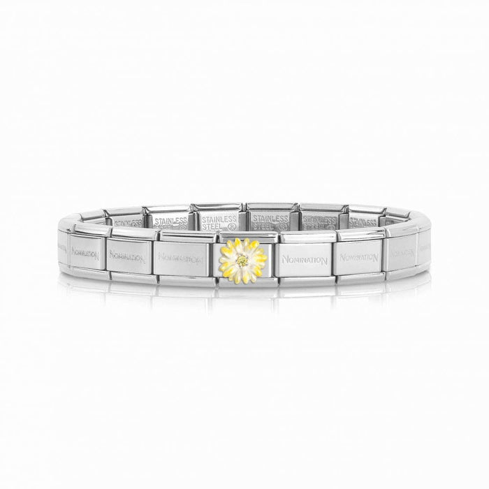 NOMINATION Classic Silver & Yellow CZ Yellow Flower Charm - Bumbletree Ltd