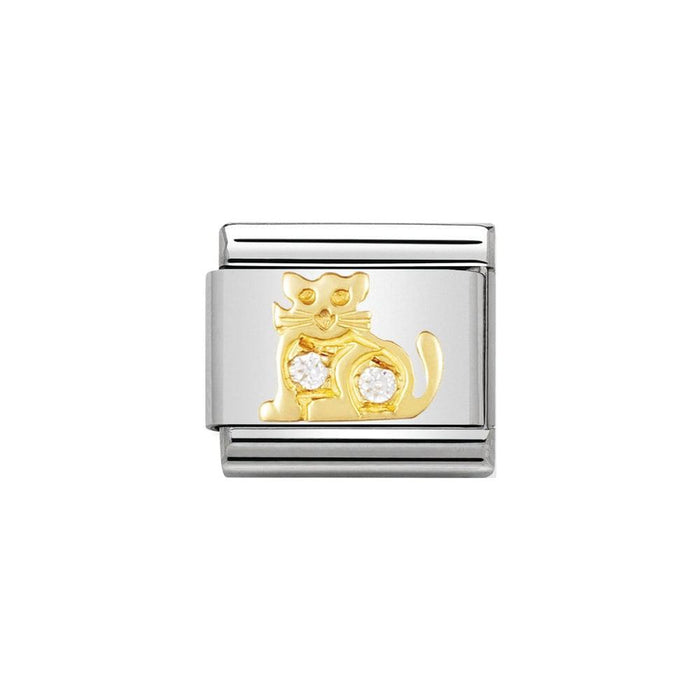 NOMINATION Classic White Cat Cubic Zirconia Charm - Bumbletree Ltd