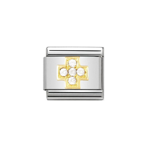NOMINATION Classic White Cross Cubic Zirconia Charm - Bumbletree Ltd
