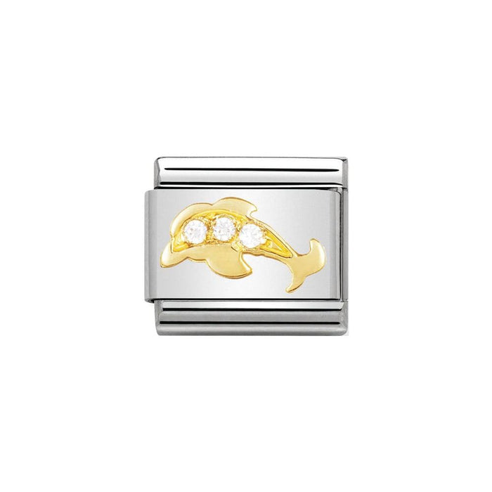 NOMINATION Classic White Dolphin Cubic Zirconia Charm - Bumbletree Ltd