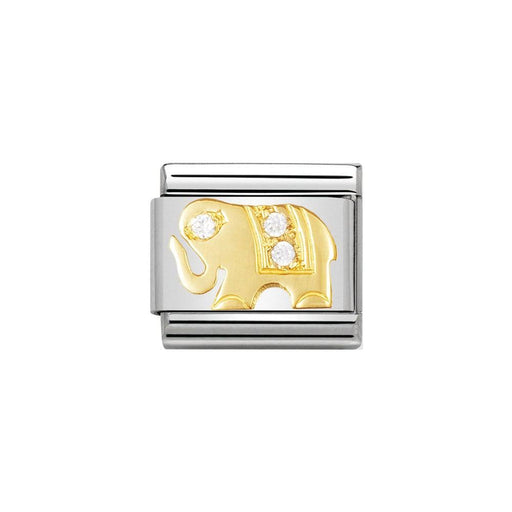 NOMINATION Classic White Elephant Cubic Zirconia Charm - Bumbletree Ltd