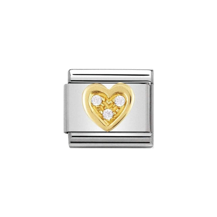 NOMINATION Classic White Heart Cubic Zirconia Charm - Bumbletree Ltd