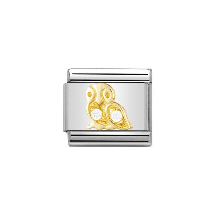 NOMINATION Classic White Owl Cubic Zirconia Charm - Bumbletree Ltd