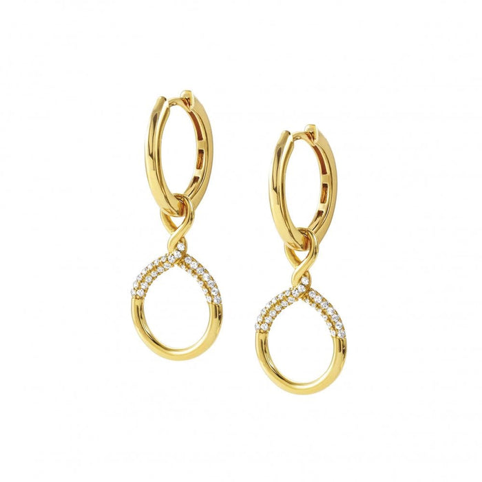 NOMINATION Endless Yellow Gold & CZ Circle Hoop Earrings - Bumbletree Ltd