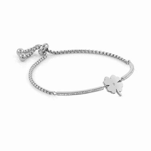NOMINATION Milleluci Stainless Steel & White Pave CZ Four Leaf Clover Bracelet - Bumbletree Ltd