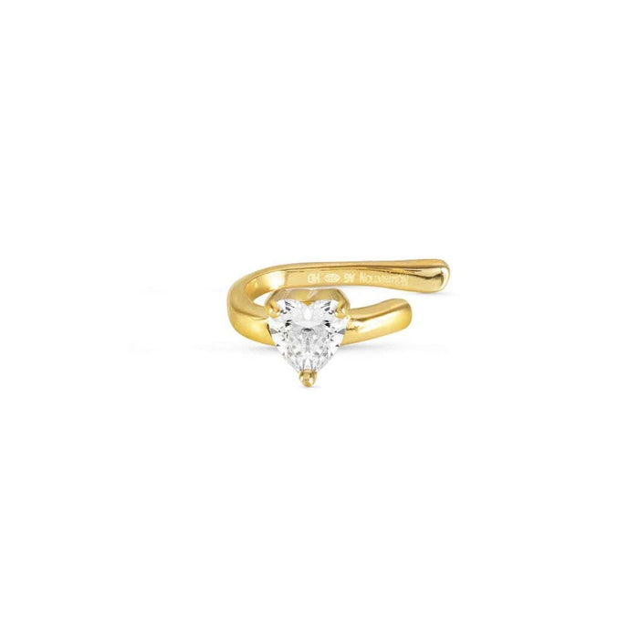 NOMINATION Sentimental Yellow Gold & CZ Heart Single Ear Cuff - Bumbletree Ltd