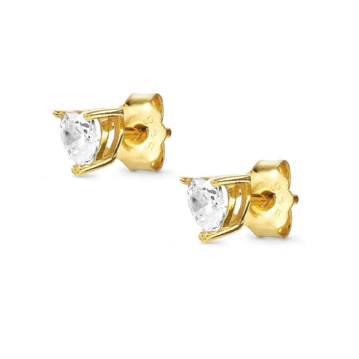 NOMINATION Sentimental Yellow Gold & CZ Heart Stud Earrings - Bumbletree Ltd