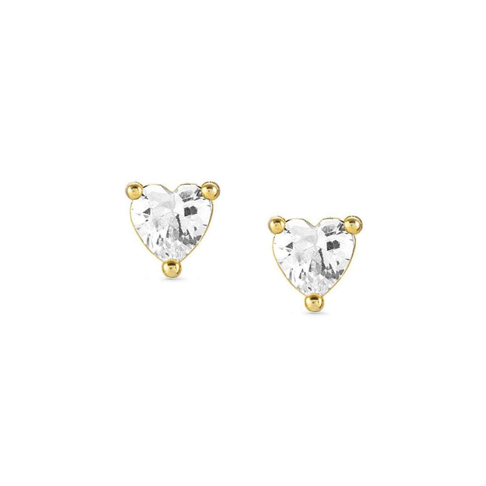 NOMINATION Sentimental Yellow Gold & CZ Heart Stud Earrings - Bumbletree Ltd