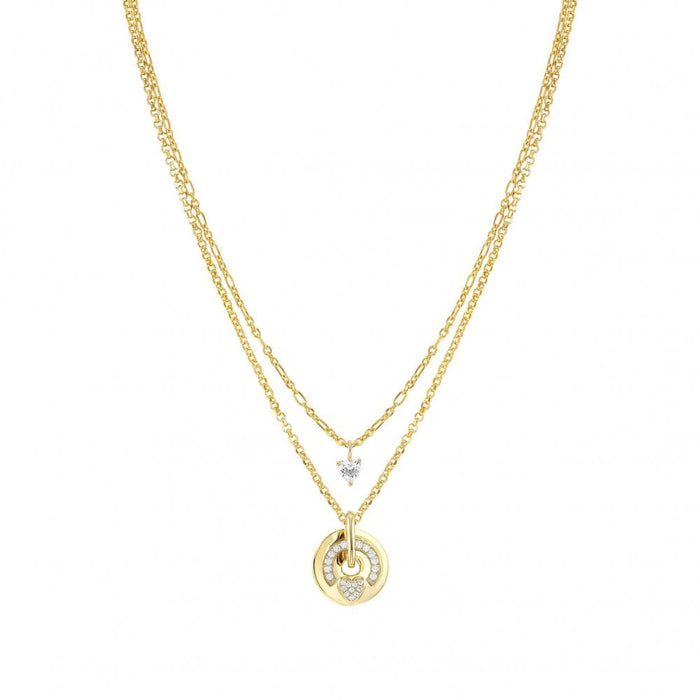 NOMINATION Sentimental Yellow Gold & CZ Pave Heart Necklace - Bumbletree Ltd