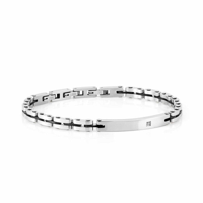 NOMINATION Strong Stainless Steel & White CZ Bracelet - Bumbletree Ltd