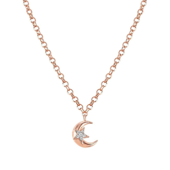 NOMINATION Sweetrock Rose Gold & CZ Moon Necklace - Bumbletree Ltd