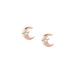 NOMINATION Sweetrock Rose Gold & CZ Moon Stud Earrings - Bumbletree Ltd