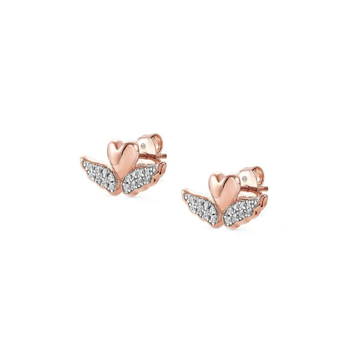 NOMINATION Sweetrock Rose Gold & CZ Winged Heart Stud Earrings - Bumbletree Ltd