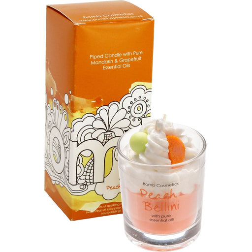 Peach Bellini Piped Candle - Bumbletree Ltd