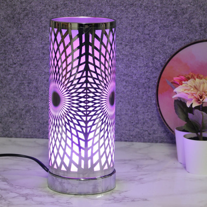 Kaleidoscope LED Colour Changing Oil & Wax Melt Burner Silver - Bumbletree Ltd