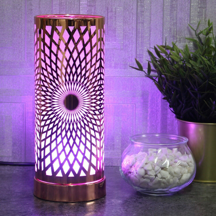 Kaleidoscope LED Colour Changing Oil & Wax Melt Burner Rose Gold - Bumbletree Ltd