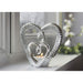 Two Heart Silver Sparkle Tea Light Holder - Bumbletree Ltd