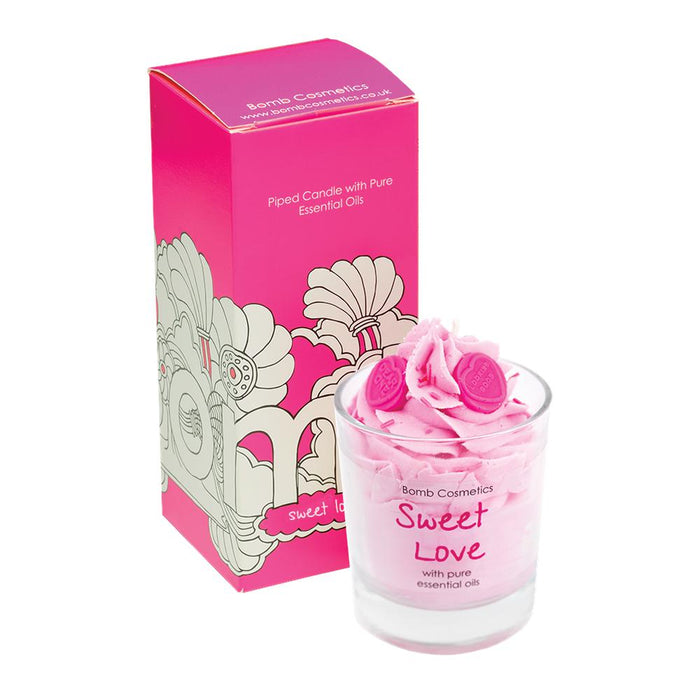 Sweet Love Piped Glass Candle - Bumbletree Ltd