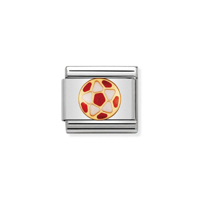 NOMINATION Classic Gold White & Red Football Charm - Charms - Nomination - Bumbletree Ltd